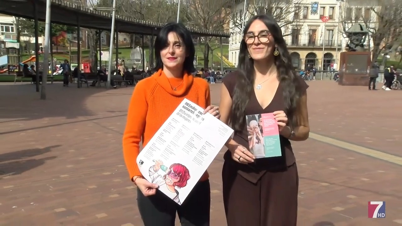 Escolares de Sestao colocarán una pancarta gigante en balconada de la  biblioteca con motivo del 8M