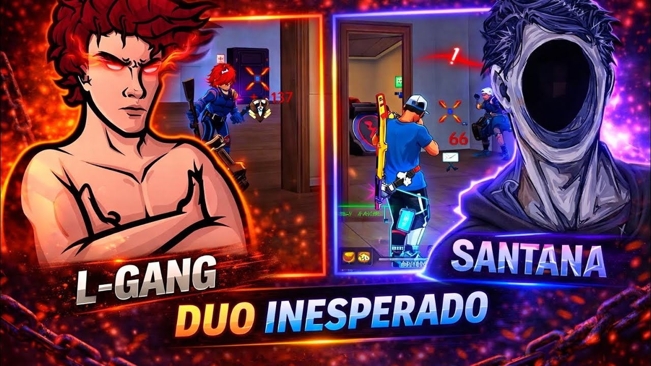 L-GANG Y SANTANA DUO INESPERADO EN FREE FIRE | L-GANG LIVE