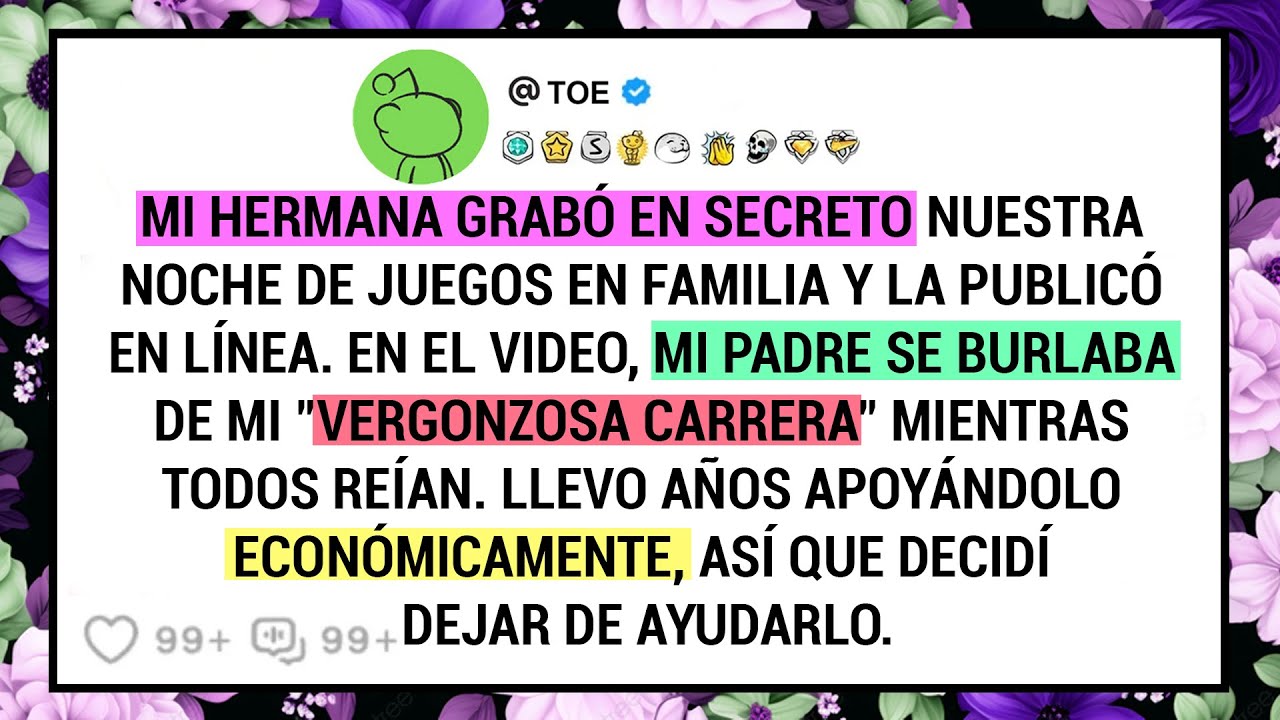 mi hermana grabó en secreto nuestra noche de juegos en familia y la publicó en línea. en el video...