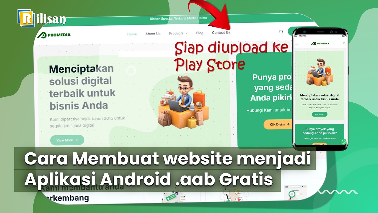 Cara Membuat website menjadi Aplikasi Android  aab Gratis