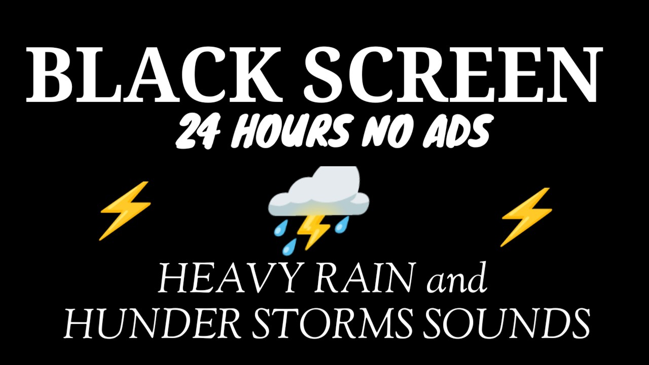 🔴 Heavy Rain and Thunder Sounds for Sleeping - Black Screen | Dark Screen Rain for Anxiety Relief