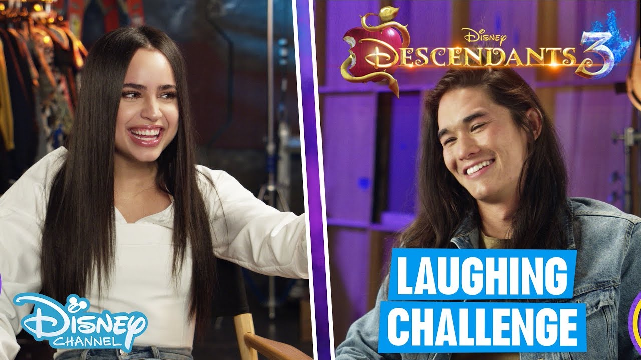 Descendants 3 | Try Not To Laugh Challenge With Sofia Carson & Booboo Stewart 😂 | Disney Channel UK