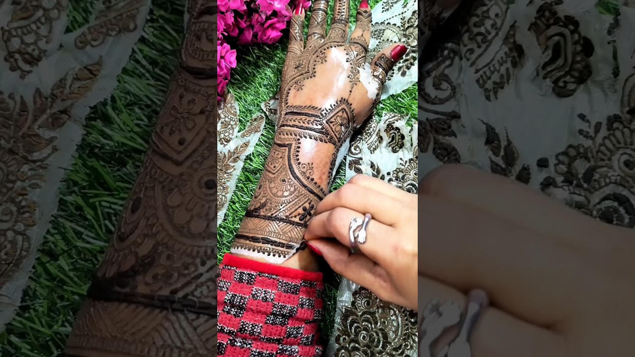 Stylish mehndi design&hearts;️ #shorts #mehndi #trending #stylish #latest #arabic #henna #mehandi #youtube