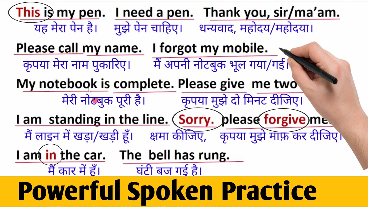 5 दिन में Engish बोलना सीखे |  Powerful Spoken Practice | Zero से अंग्रेजी सीखे | Daily Use English