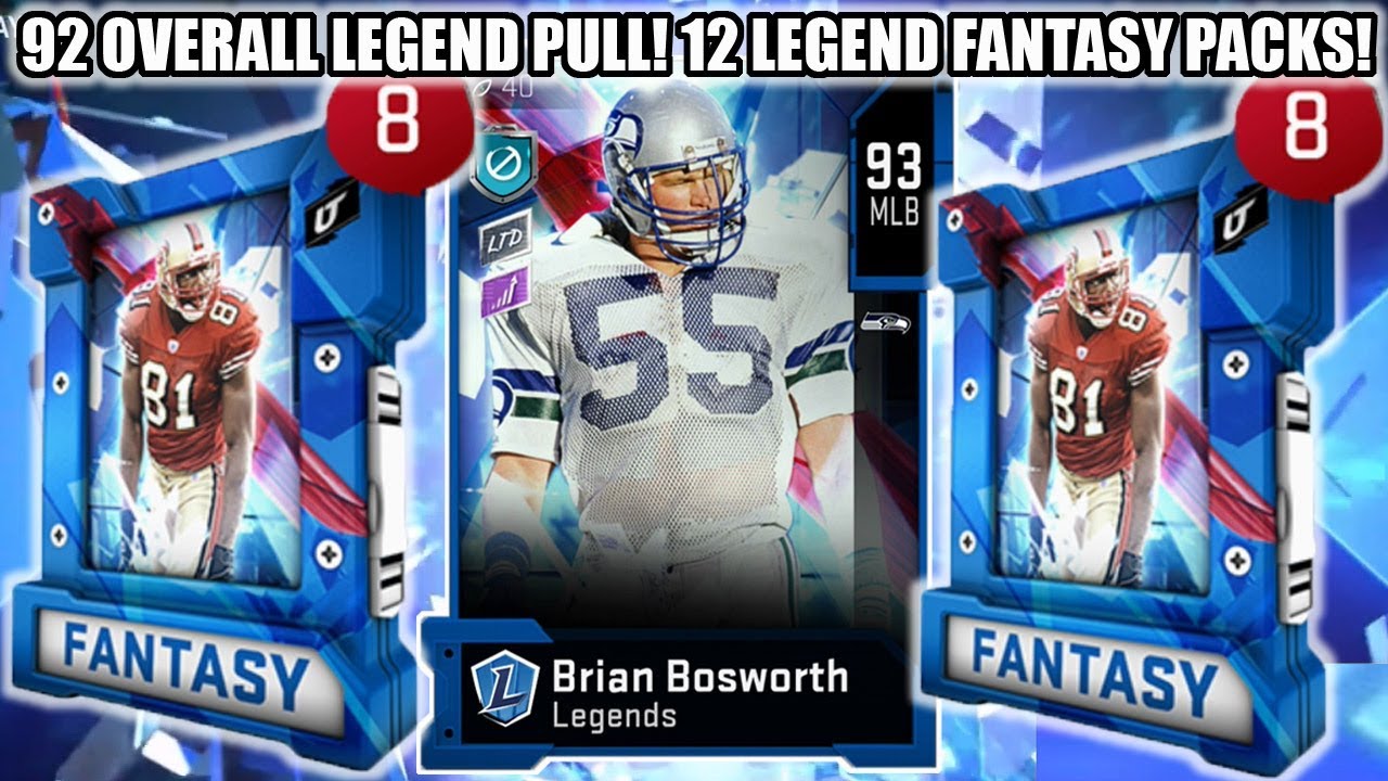 92 OVERALL LEGEND PULL! 12 LEGEND FANTASY PACKS! LEGEND BUNDLE! | MADDEN 20 ULTIMATE TEAM