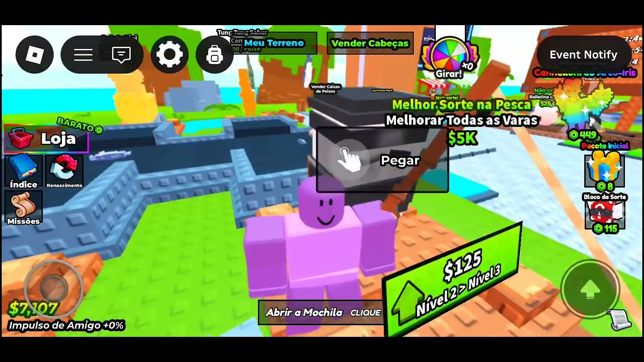 Jogando meus brainrots pesca