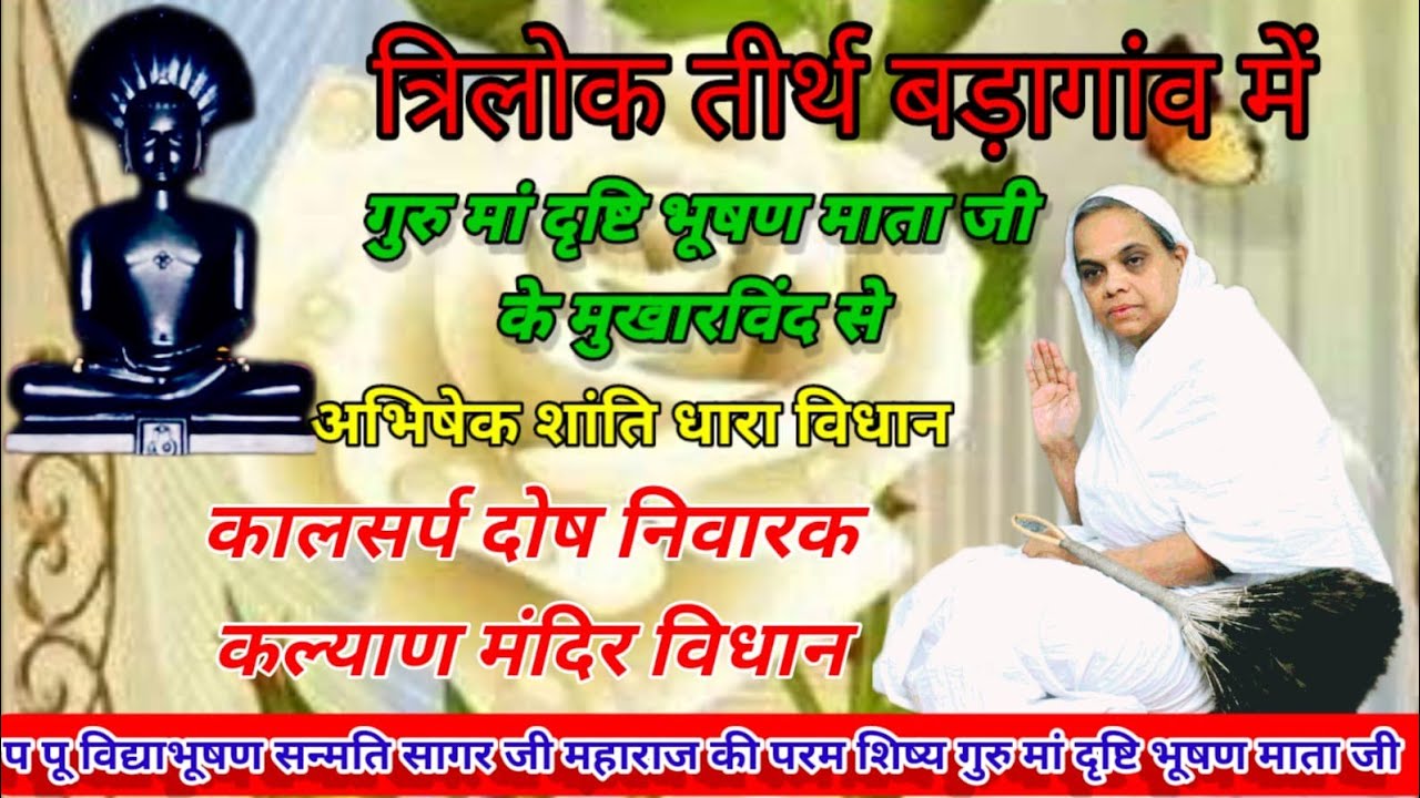 गुरु मां दृष्टि भूषण माता जी के मुखारविंद से अभिषेक शांति धारा एवं कल्याण मंदिर विधान/14/02/2026