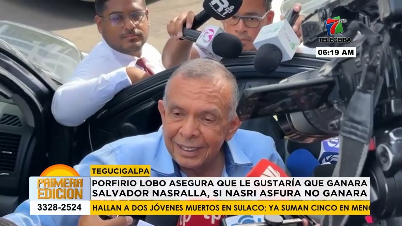 Porfirio Lobo asegura que le gustaría que ganara Salvador Nasralla, si Nasry Asfura no gana.