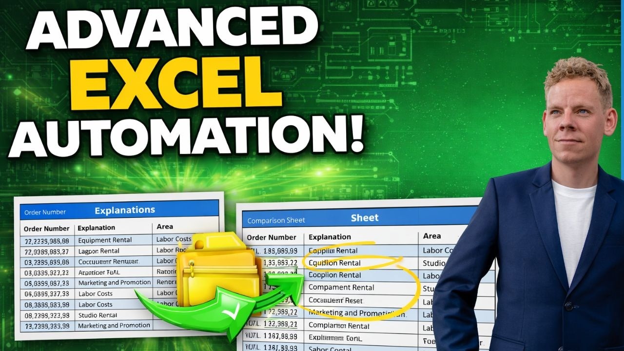 Live Excel Automation: Compare Monthly Data in 1 Click (No PivotTables)