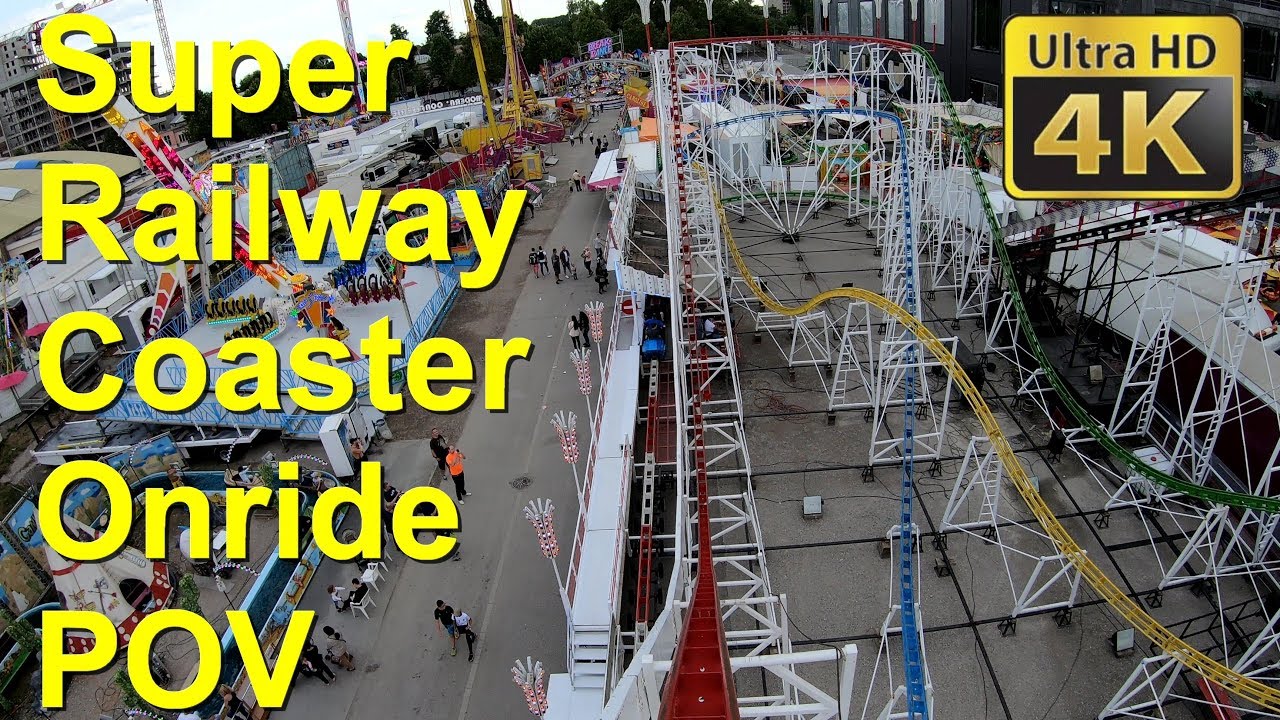 Super Railway Coaster Onride (POV 4K) Foire Strasbourg Kirmes Achterbahn On-Ride (Fun Fair France)