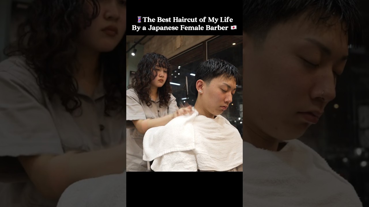 She is NOT Like Other Barbers! #asmr #japanesebarber #femalebarber