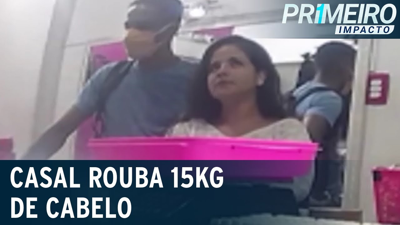 Casal rouba 15 kg de cabelo em loja especializada | Primeiro Impacto (29/01/21)