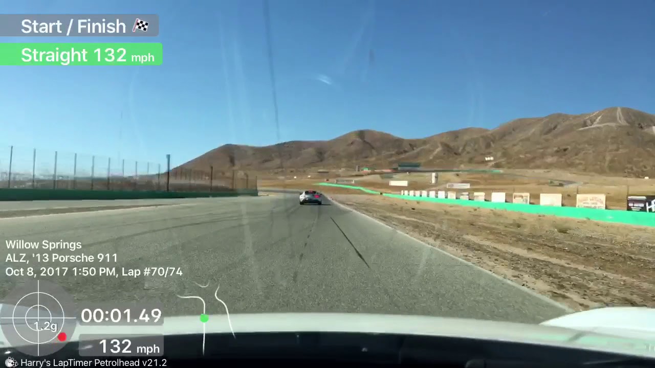 Porsche 911 chases AMG GTS at Big Willow (1:40.46 lap)