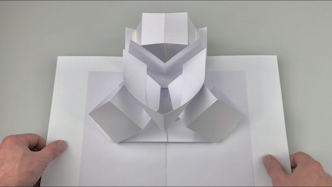 Abstract pop-up experiment with a set of open cubes