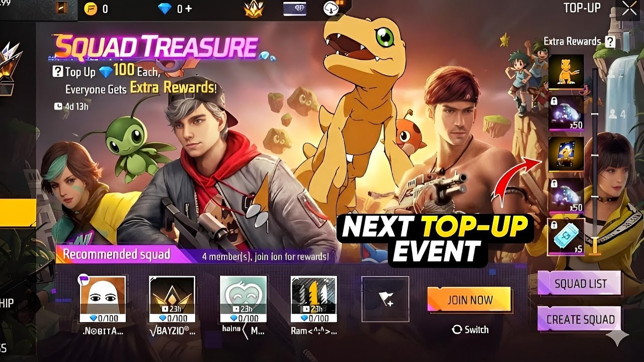 17 November Next Top Up Event l Free Fire New Event l Ff New Event l Free Fire X Digimon Event