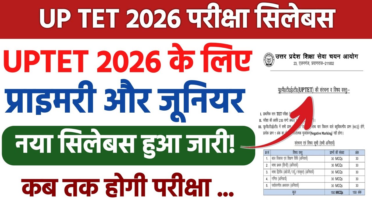 UP TET 2026 OFFICIAL SYLLABUS OUT | UPTET NEW SYLLABUS| UPTET 2026 KAB TAK HOGA |