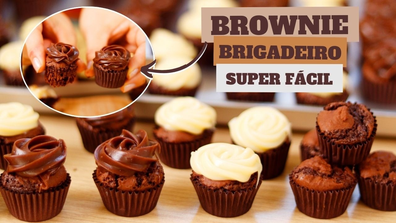 ARRASE NAS VENDAS - MINI BROWNIES NA FORMINHA - BRIGADEIRO BRANCO + BRIGADEIRO AO LEITE-Dika da Naka