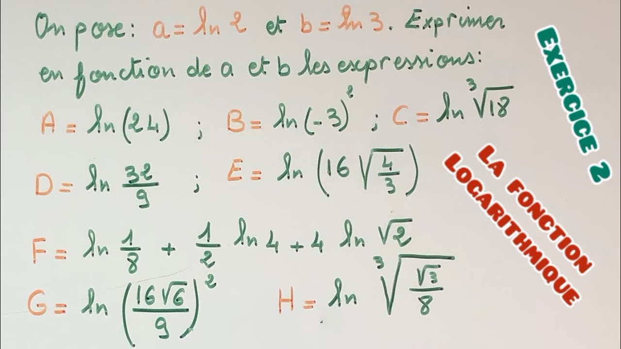 Les fonctions logarithmiques: exercice2