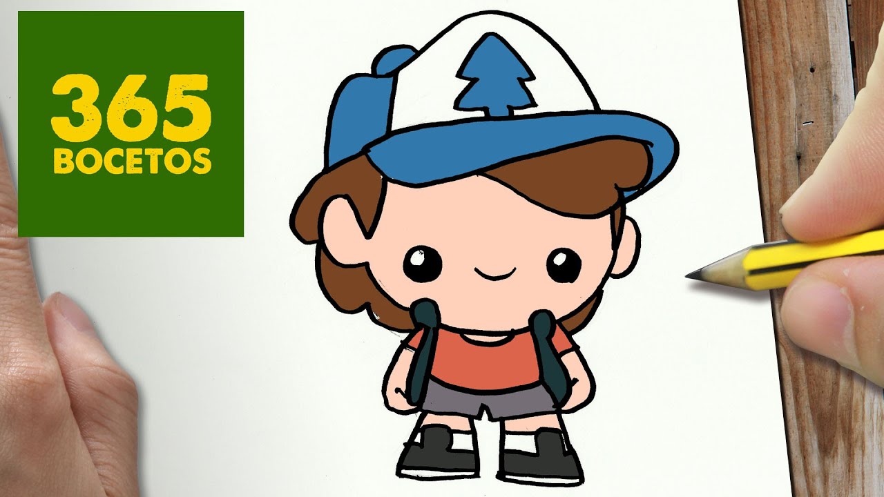 COMO DIBUJAR  DIPPER DE GRAVITY FALLS KAWAII PASO A PASO - Dibujos kawaii faciles - draw DIPPER