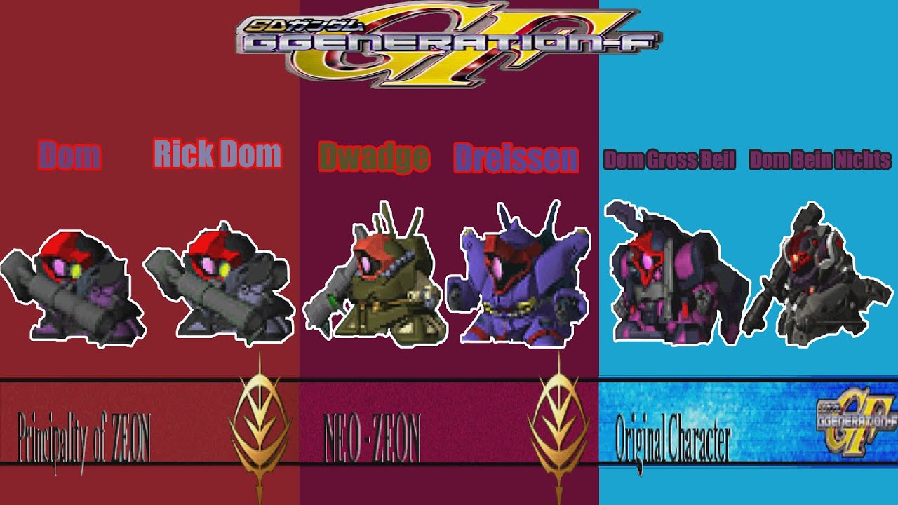 [ENG Sub]SD Gundam G Generation F - Dom, Rick Dom, Dwadge & Dreissen Attacks