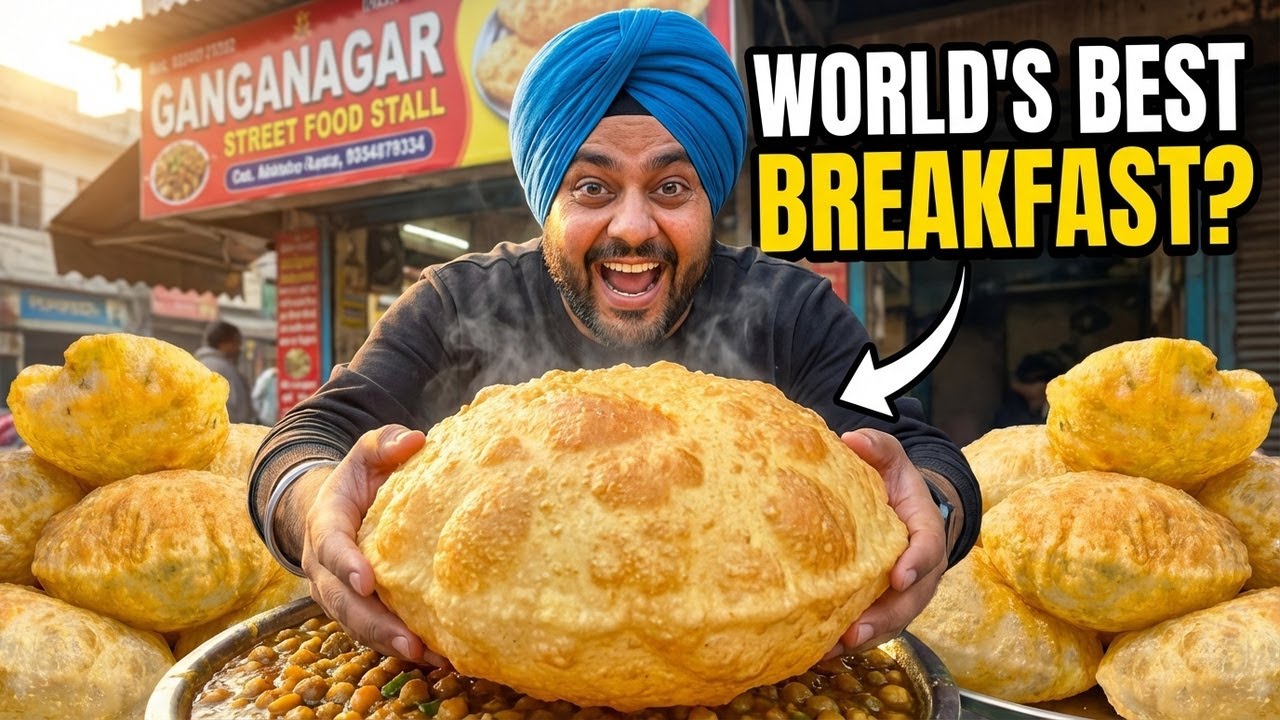 Top 3 Places for Nashta in Ganganagar | Chole Bhature , Amritsari Naan | Street food India