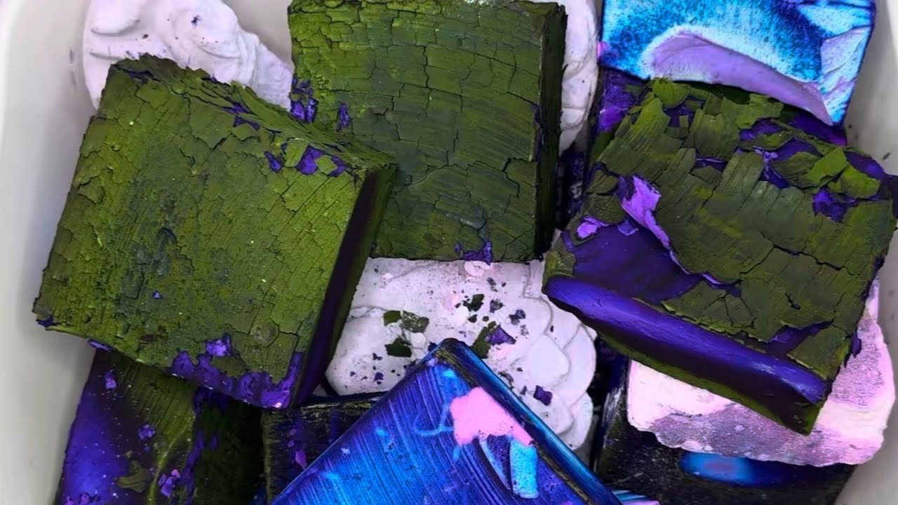 Soft Dusty Multiple Dyed OG BSN, Cubes & Glass Block Compilation🤩@ASMRcrunchies  #satisfying #relax 