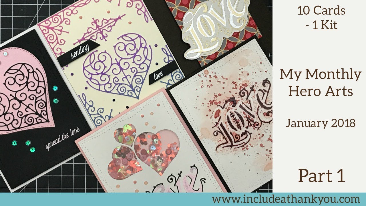 10 Cards - 1 Kit | Hero Arts Monthly Card Kit | January 2018 | Part 1