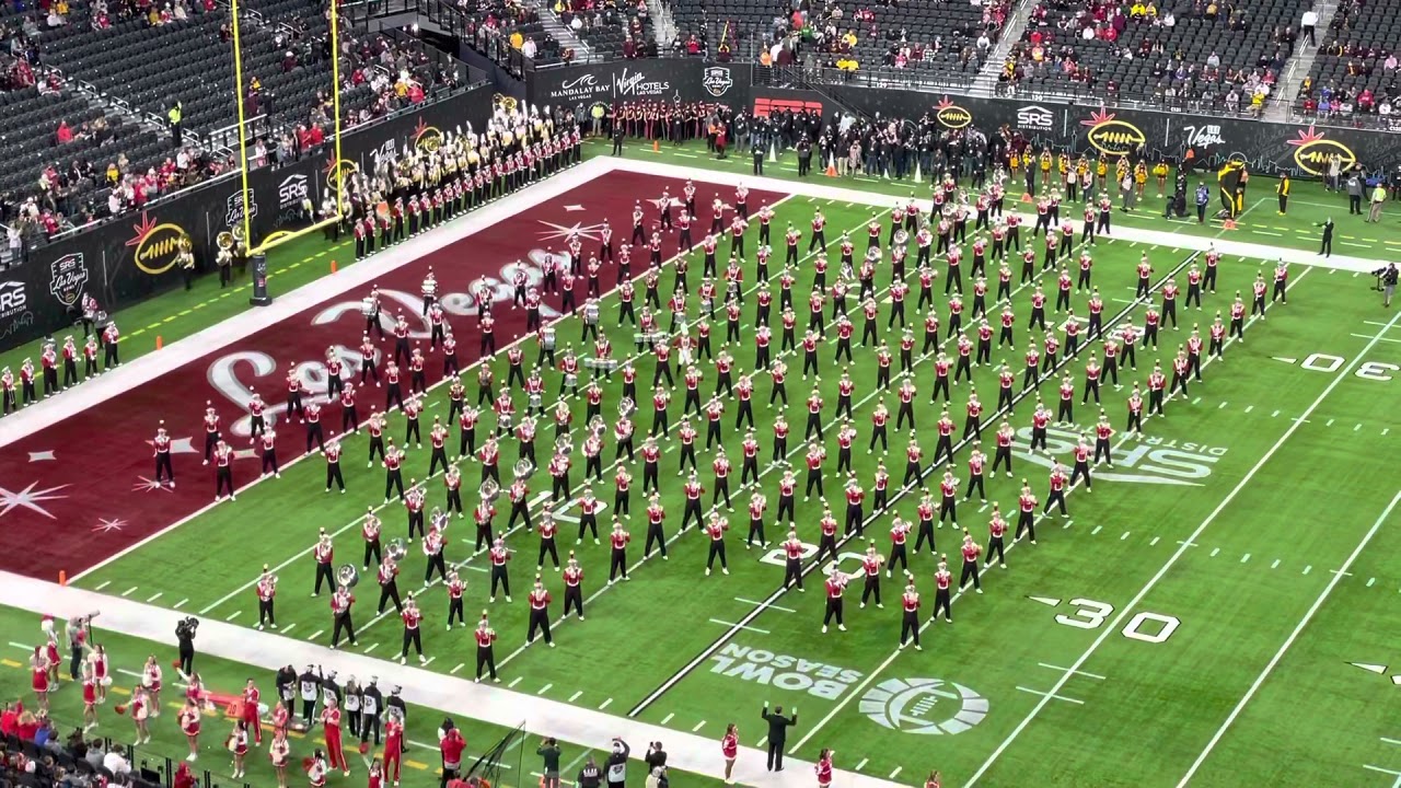 University of Wisconsin Marching Band: Run-On and Pregame: 12/30/21. Las Vegas Bowl