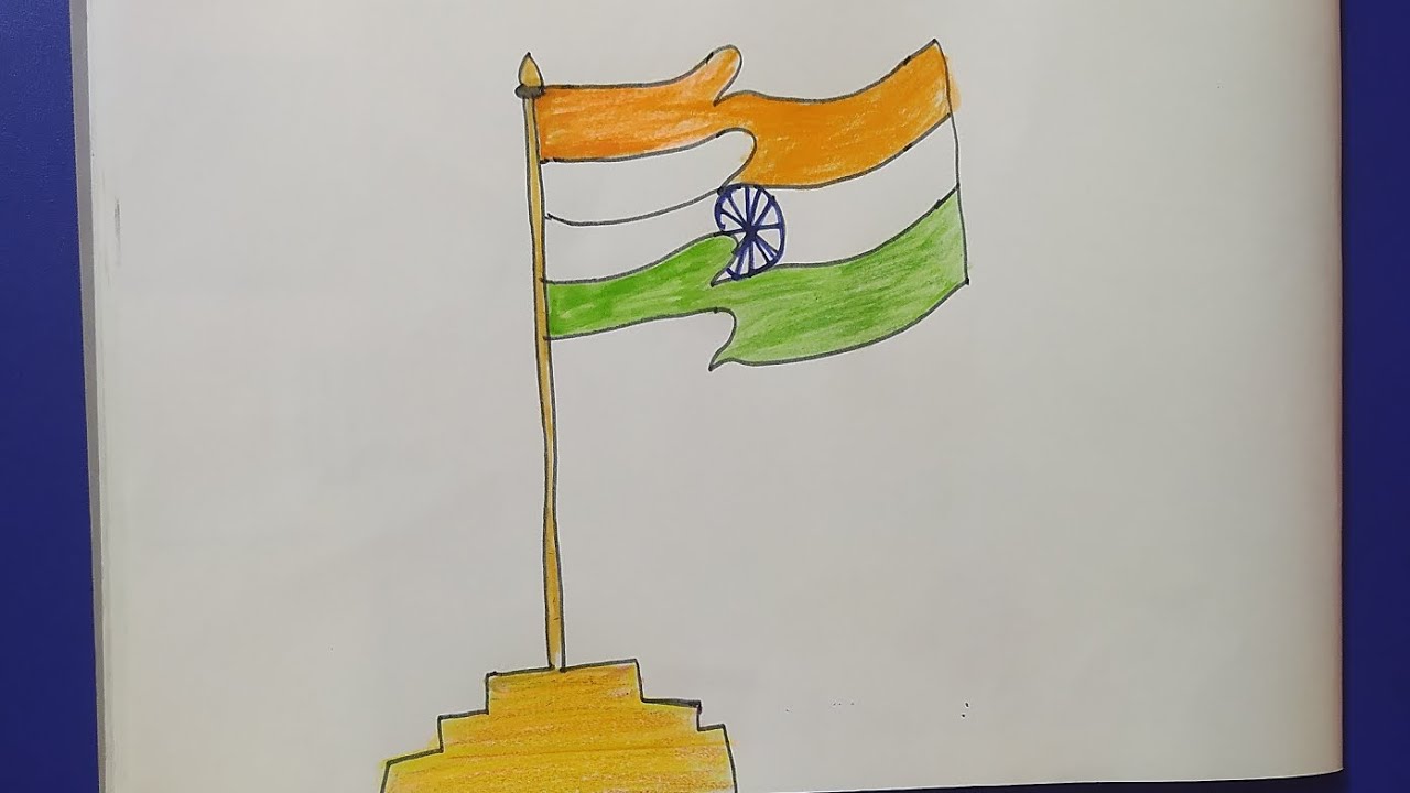 How To Draw 2=Easy 🇮🇳 Flag Drawing Video ||Abhisoni Drawing Channel