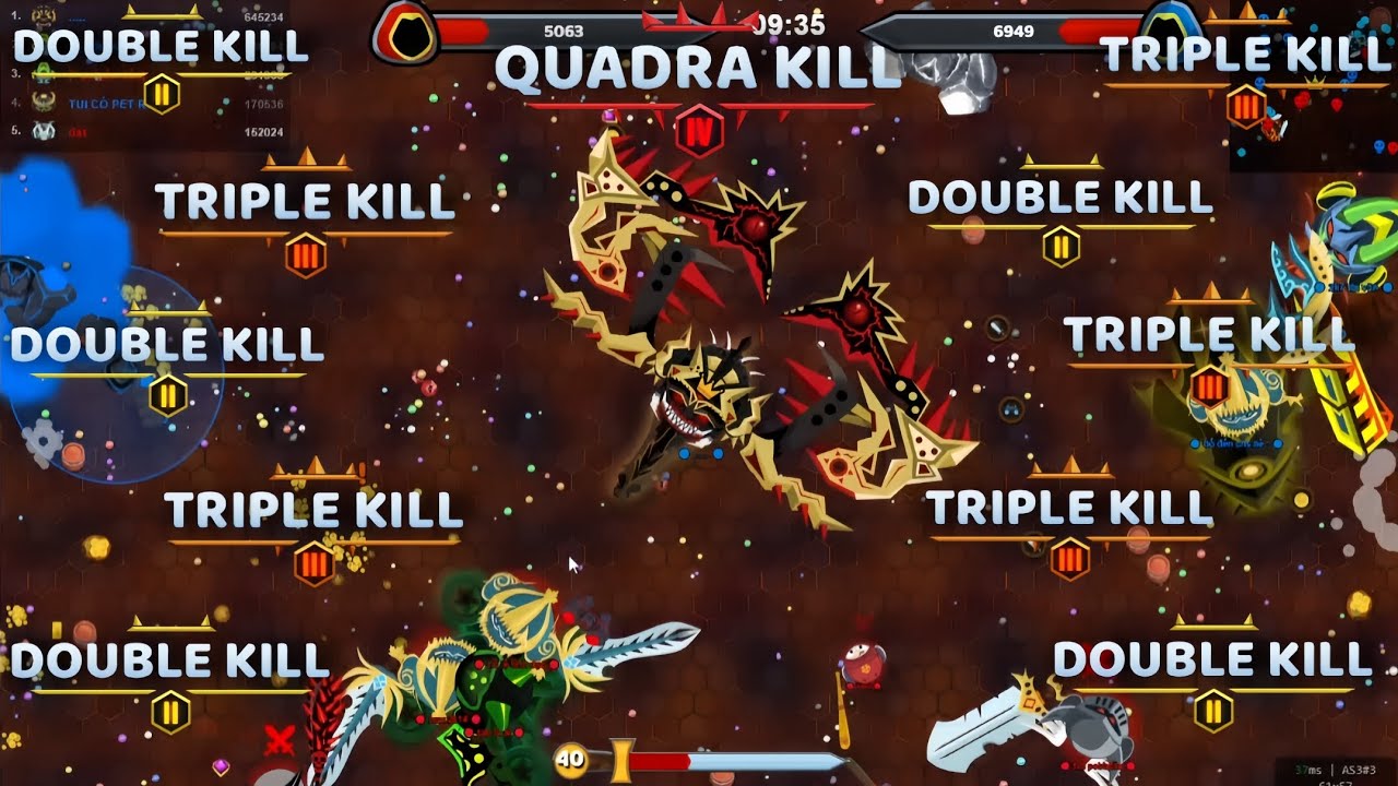 Evowars.io🕹️Trận đấu tôi giết nhiều địch nhất và cơn mưa Double Kill, Triple Kill, Quadra Kill 😁