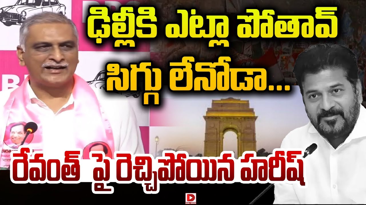 ఢిల్లీకి ఎట్లా పోతావ్  సిగ్గు లేనోడా...రేవంత్  పై రెచ్చిపోయిన హరీష్ | Revanth Reddy On Harish Rao