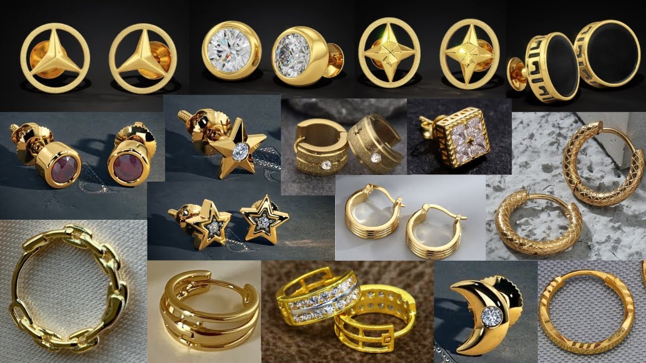 Latest gold earrings for men with Price l gold hoop earrings l gold earrings designs....