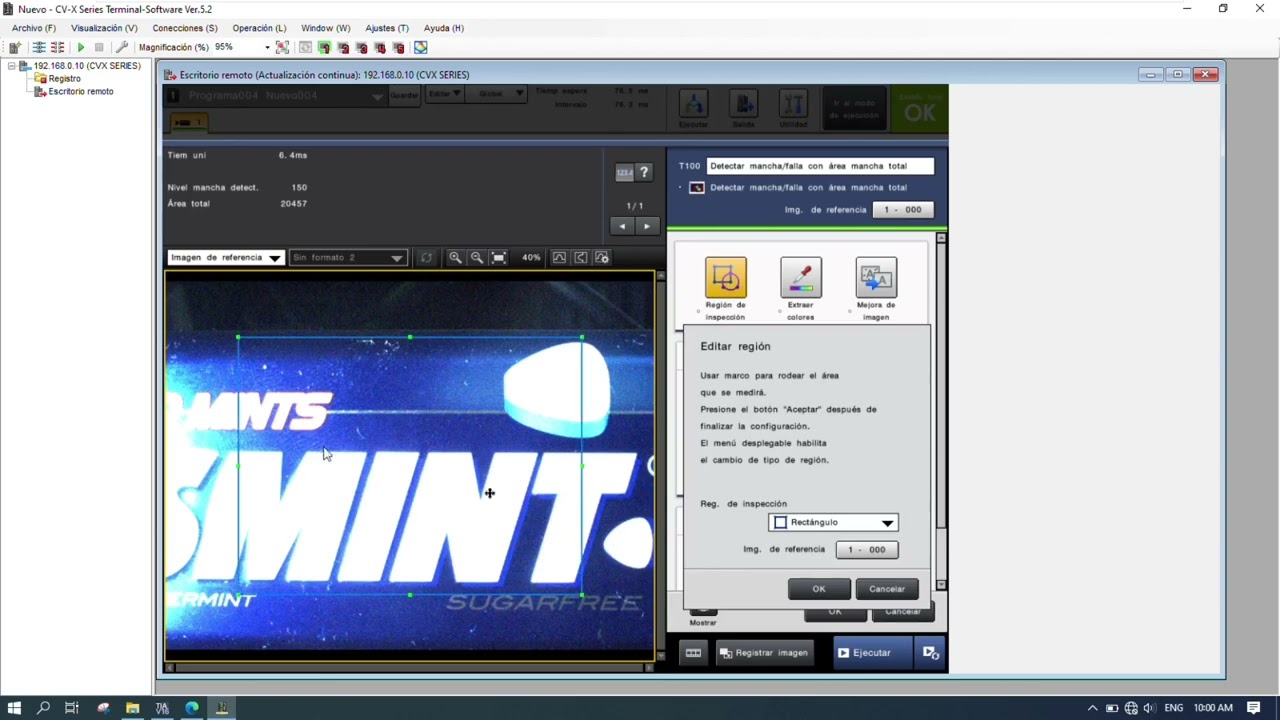 CV-X 150F EN PROFINET configuracion y control.