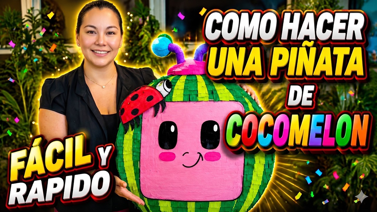 💖Piñata de Cocomelon 🎉 Tutorial Fácil y Rápido con Cartón | Paso a Paso🎨