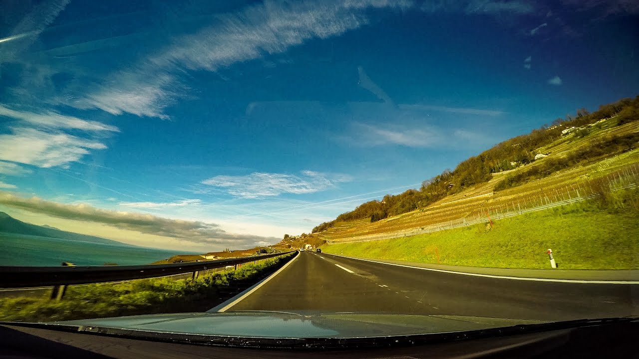 Driving in Switzerland - Aigle-Lausanne - RealTime - 4K UHD - GoPro Hero4 Black Edition