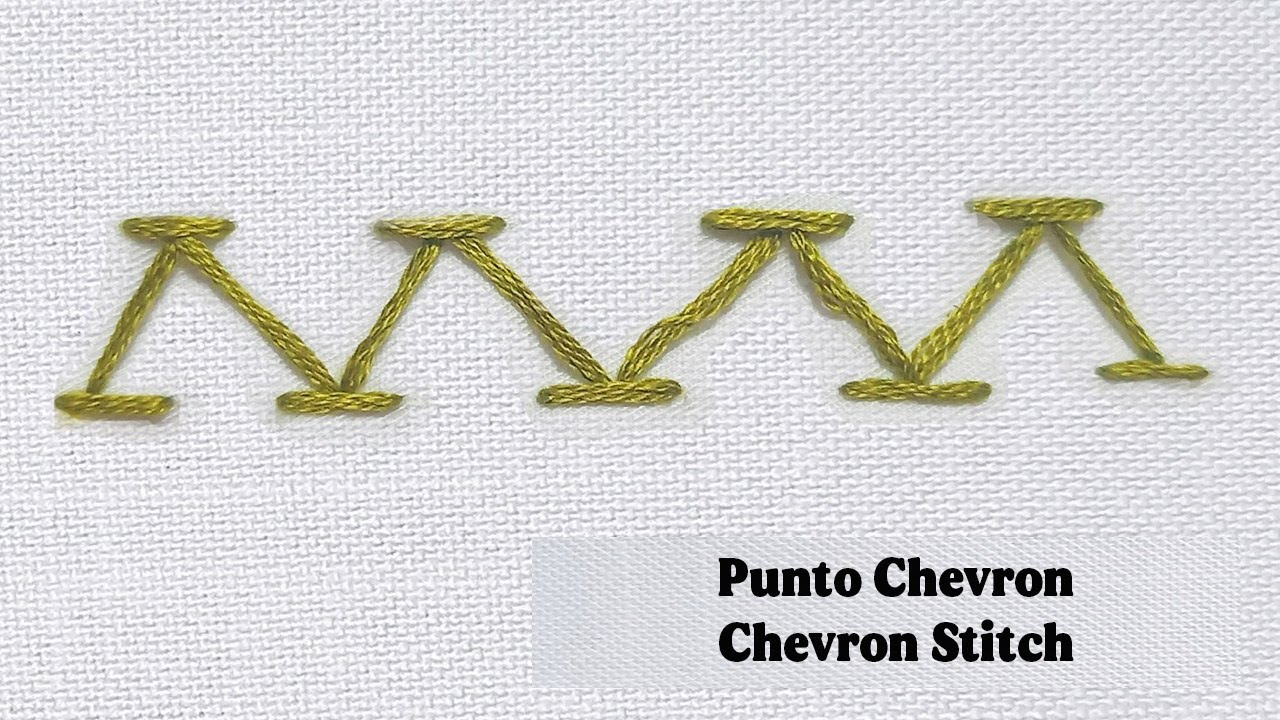 Punto Chevron (Chevron Stitch), como hacer el punto Chevron. Puntadas de bordado.