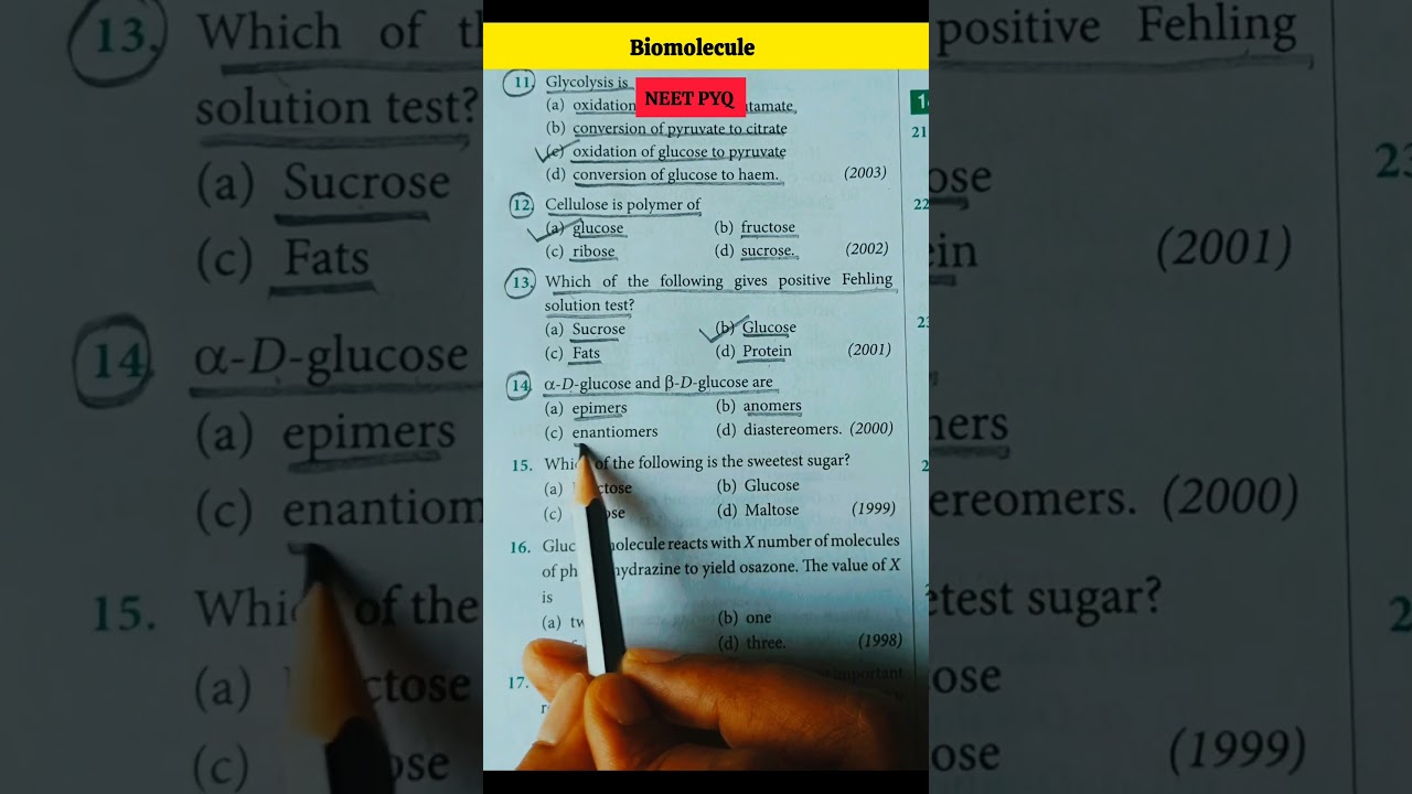 Biomolecules #neet #pyq #mcq #aiims #ytshorts #shorts #selfstudy #neetmotivation #test #biology