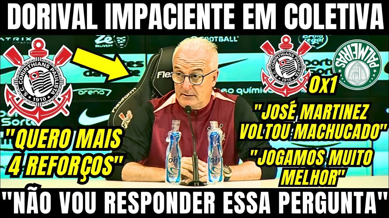DORIVAL JR IMPACIENTE EM COLETIVA RECUSA RESPONDER PERGUNTA DE JORNALISTA EM DERROTA DO CORINTHIANS 