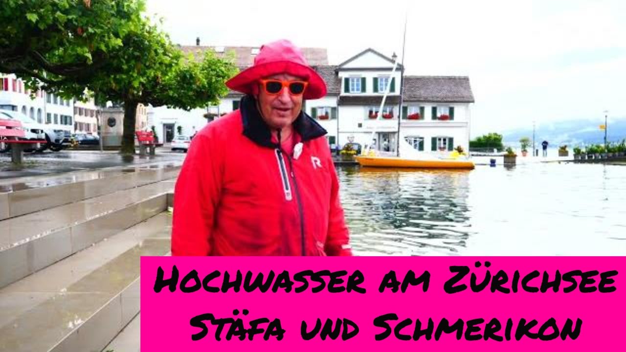 Hochwasser am Zürichsee. Stege unter Wasser!!! Skipper's Schwierigkeiten!