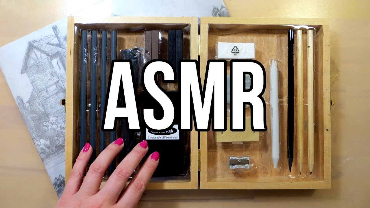 ASMR Unboxing Art Supplies || Charcoal Drawing Set || No Talking