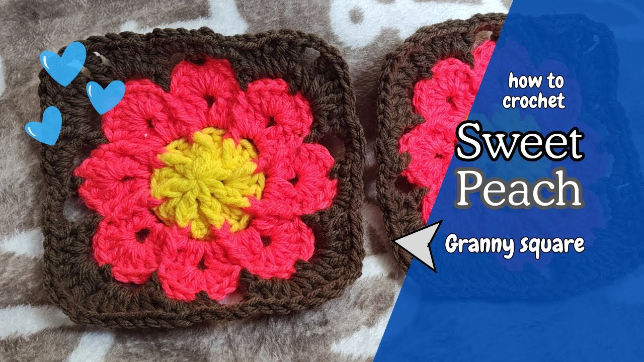 Sweet Peach Granny square- Beginner friendly