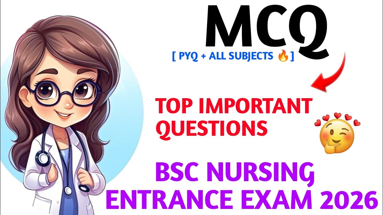 All Subjects ✨ PYQ Questions BSc Nursing Entrance 🔥 Exam 2026 || Part 3
