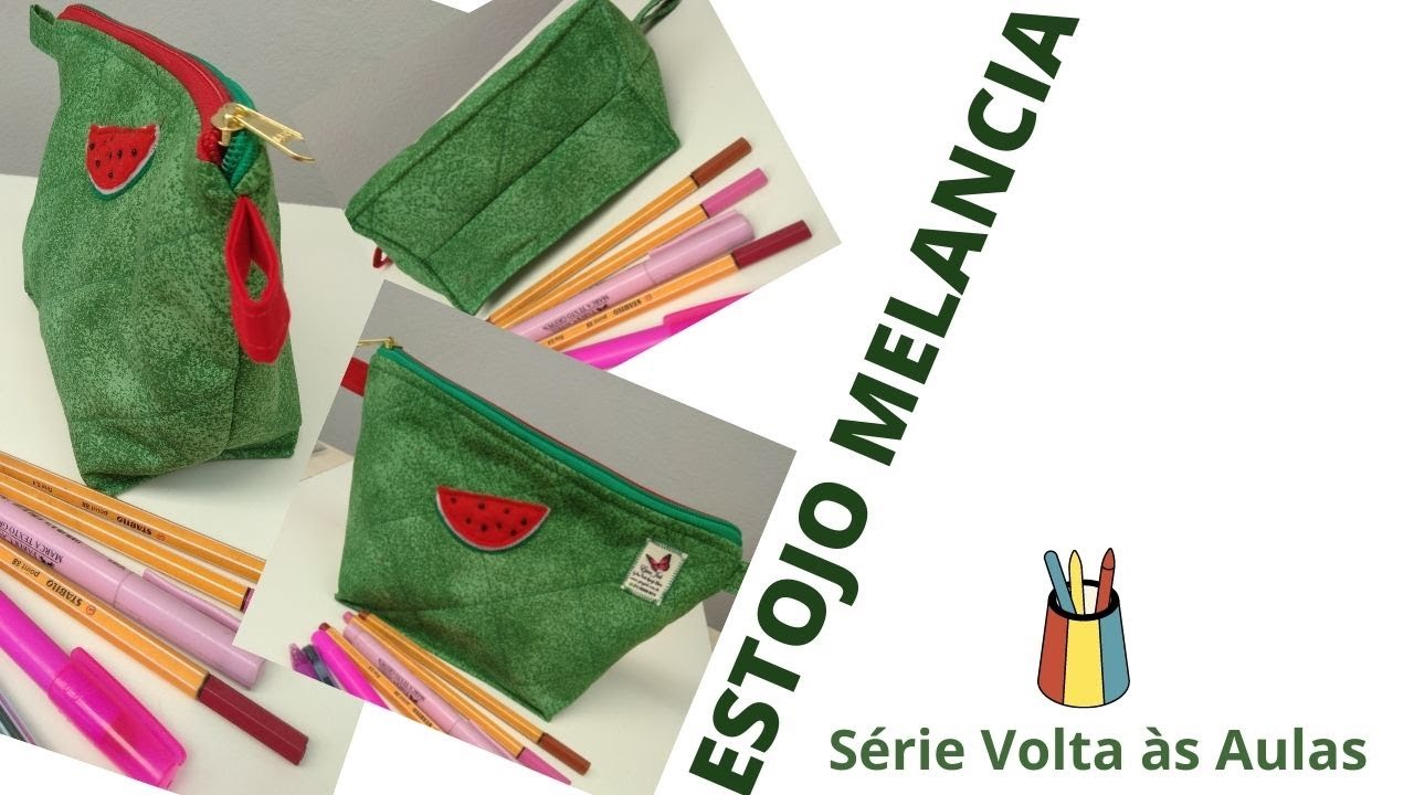 Estojo Melancia - S&eacute;rie Volta &agrave;s Aulas