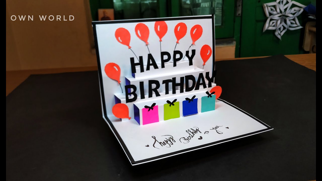 Beautiful Birthday Greeting Card Idea | DIY Birthday pop-up card |GREETING cards for Birthday