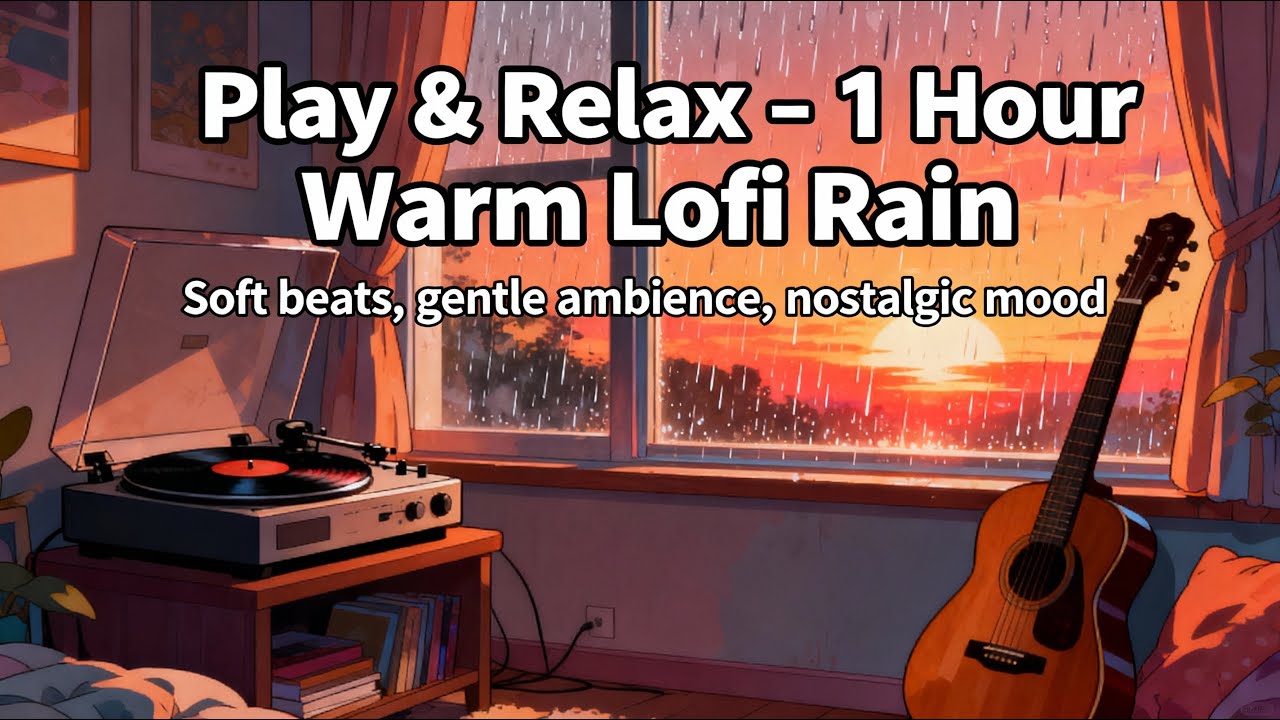 Warm Lofi Rain - Gentle Beats for Relaxing & Studying (1 Hour Ambience