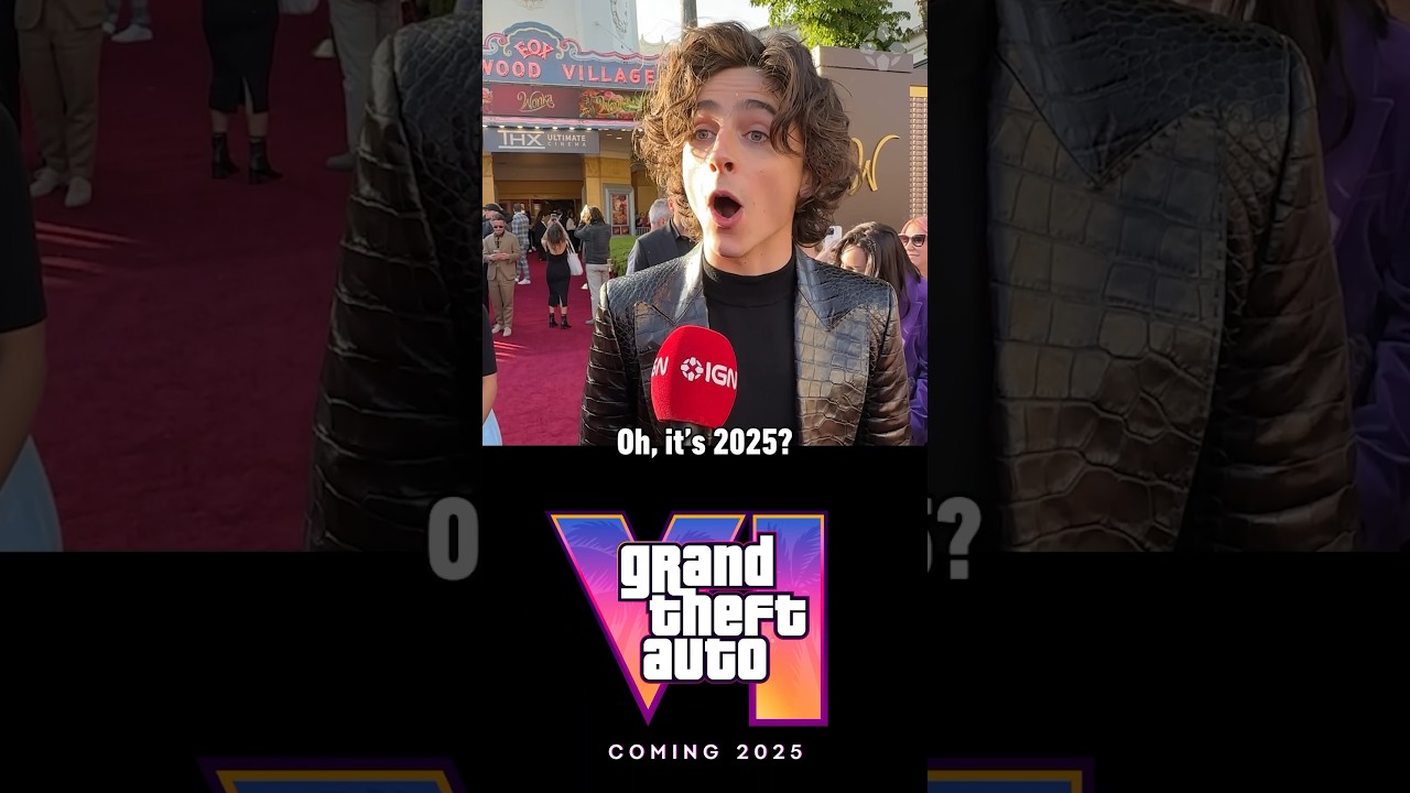Watch Timoth&eacute;e Chalamet&rsquo;s reaction to finding out GTA 6 comes out in 2025. #wonka #gta6 #gta #xbox