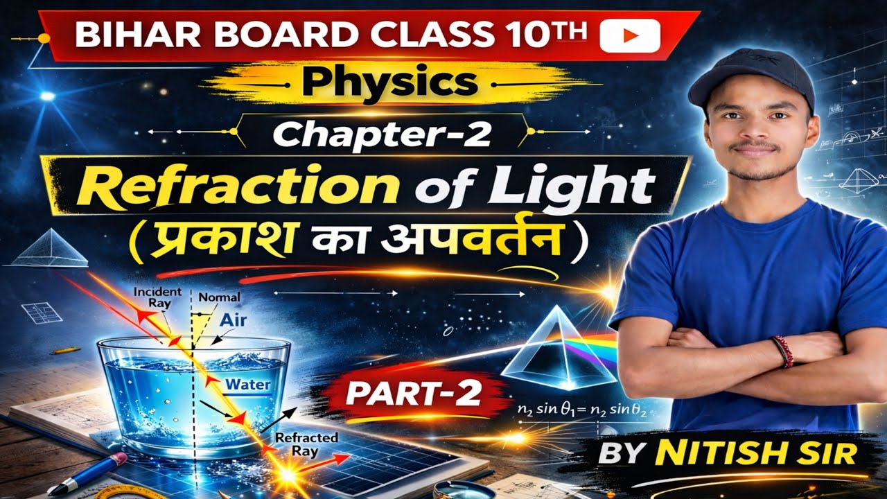 🎯📢 प्रकाश का अपवर्तन (Refraction of Light) || CLASS 10TH PHYSICS|| BIHAR BOARD MATRIC|| DAY-2