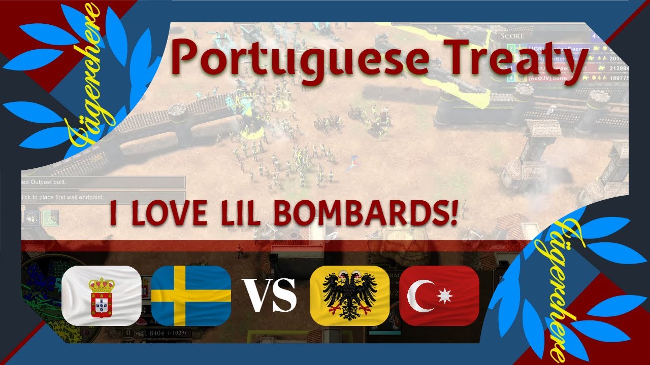 Lil Bombard Gods | 2v2 Treaty with Portuguese | AOE III: DE