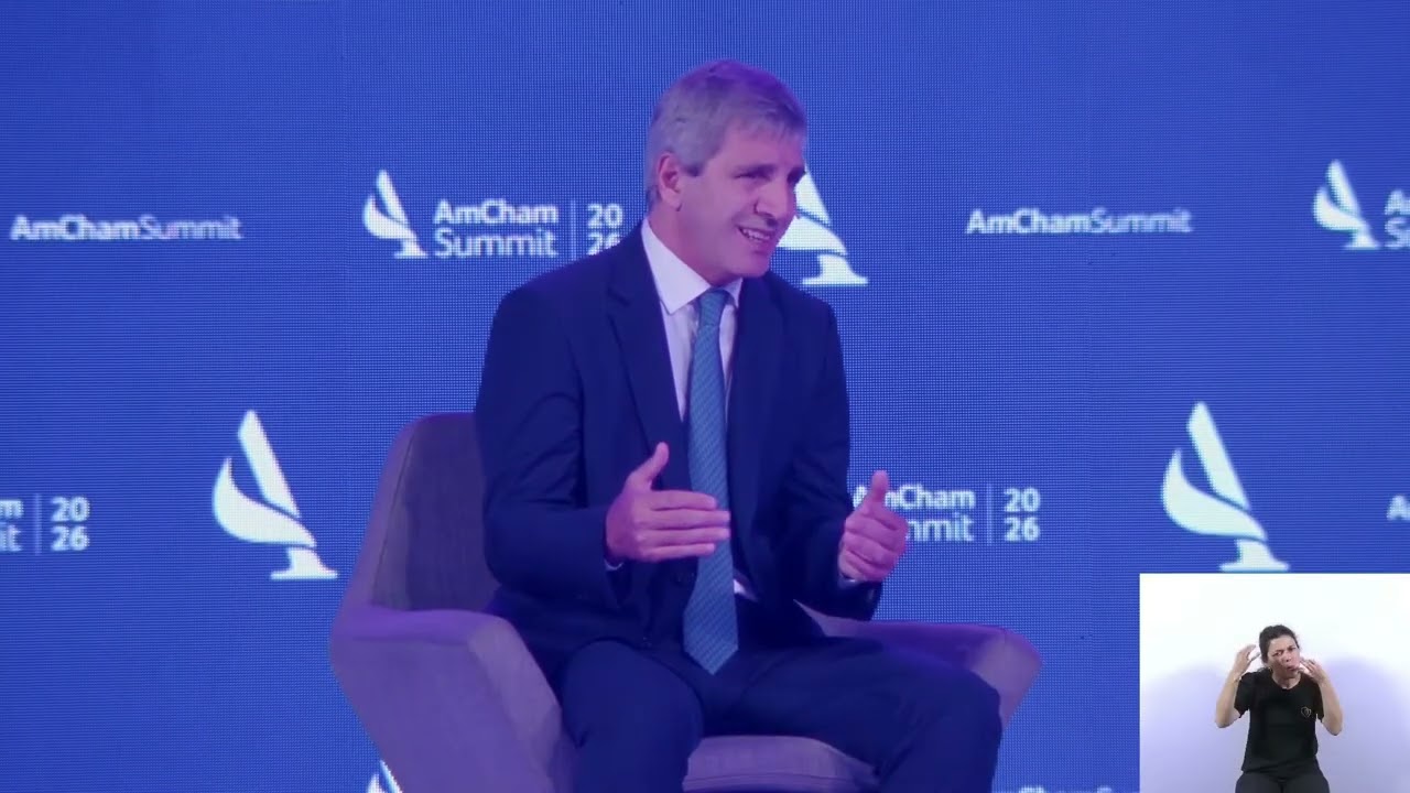 Participaci&oacute;n completa del Ministro de Econom&iacute;a, Luis Caputo, en la edici&oacute;n 2026 del AmCham Summit.