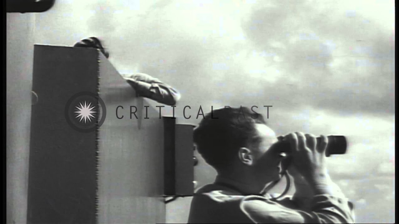 US Naval bombardment of Mariana Islands during World War II HD Stock Footage